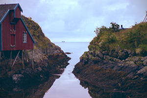 Norway - Fisherman's house on the fyord